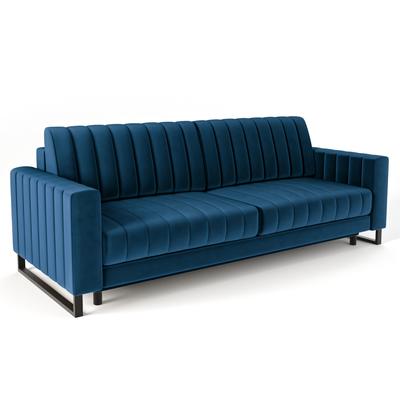 Dreisitzer-Sofa aus Holz in blau