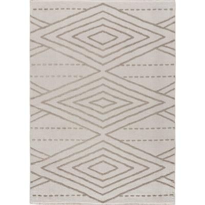 Teppich mit geprägtem Ethno-Design, beige, 160X230 cm