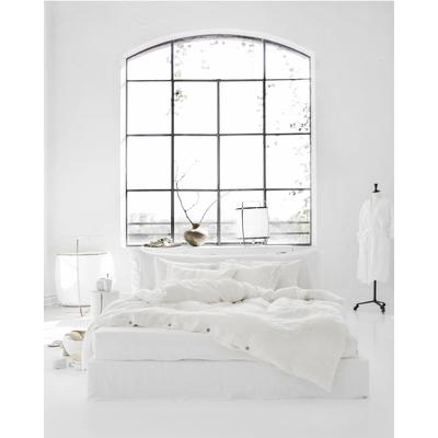 Bettwäsche-Set aus Leinen, Weiß, 193x203x25cm
