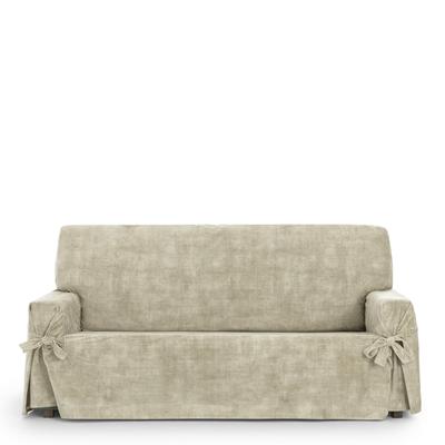 Schmutzabweisender 3-Sitzer-Sofabezug mit ecru Bändern 180-230cm