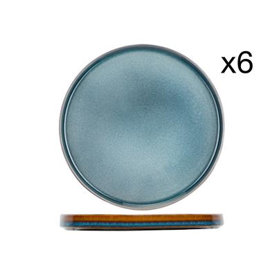 6er-Set Dessertteller aus Porzellan, blau, D22 cm