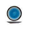 4er-Set flache Teller aus Steingut, blau, D26,5 cm
