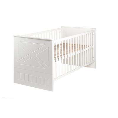 Weißes mitwachsendes Baby-Gitterbett, 70x140cm