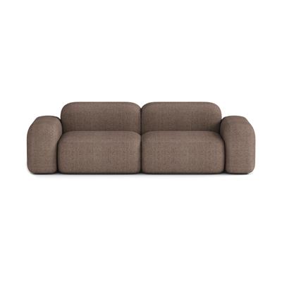 Modulares 3-Sitzer-Sofa aus Stoff, braun