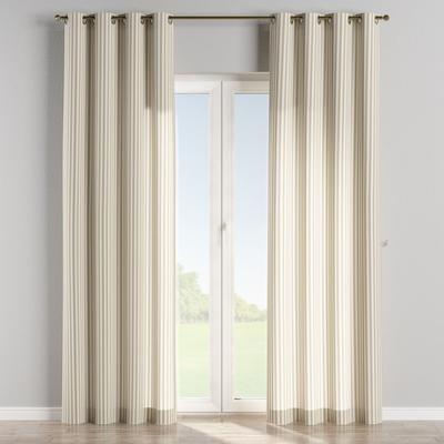 Gestreifter Vorhang mit Ösen, braun und weiß, 130x245 cm