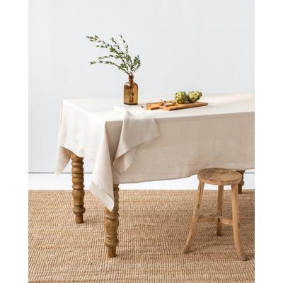 Tischdecke aus Leinen, Beige, 150x150 cm