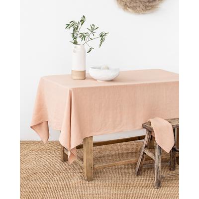 Tischdecke aus Leinen, Rosa, 100x100 cm