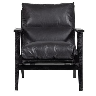 Sessel aus Leder, schwarz