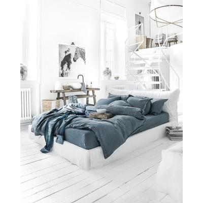 Bettbezug-Set aus Leinen, Blau, 240x220 cm