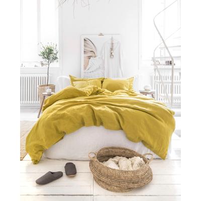 Bettbezug-Set aus Leinen, Gelb, 260x220 cm