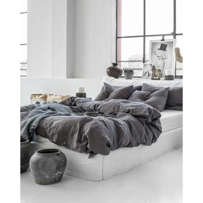 Bettbezug-Set aus Leinen, Grau, 260x220 cm