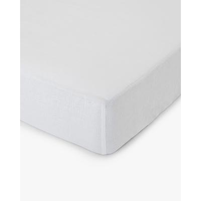 Spannbettlaken aus Leinen, Weiß, 135X190x25 cm