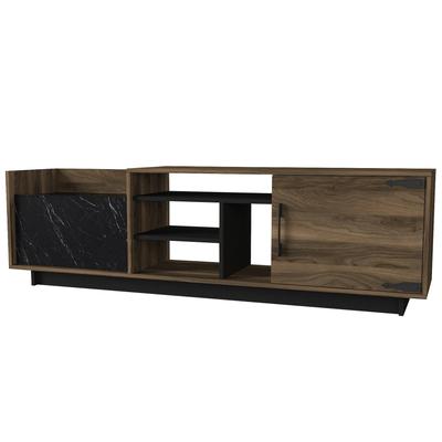 TV-Möbel 2-Türig aus Holz in Marmoroptik, braun