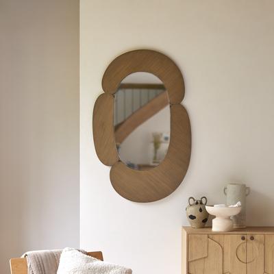 Ovaler Spiegel aus hellem Mindiholz 75x115 cm