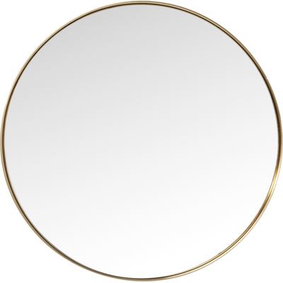 Runder Spiegel mit Stahlrahmen, gold, D100cm