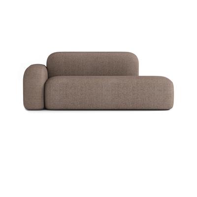 Lineares 2/3-Sitzer-Sofa aus Stoff, braun