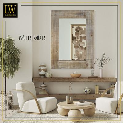 Wandspiegel, Holz, 60x80 cm, braun