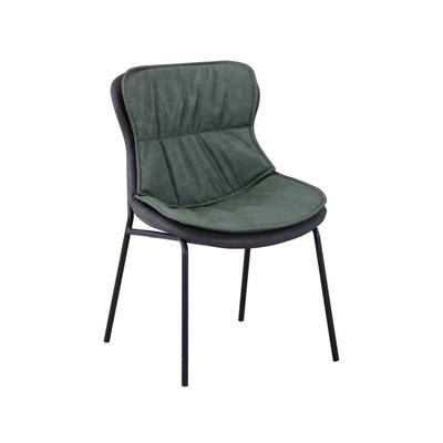 Stuhl aus Kunstleder 54 x 84 cm, Grün und Dunkelgrau