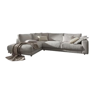 Ecksofa aus Cord, grau