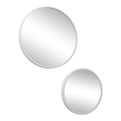2er set Spiegel aus Metall, 45 + 35 cm, Weiß