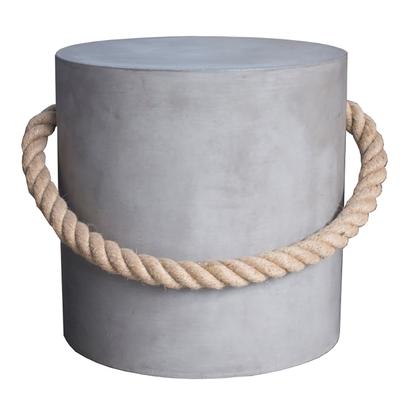 Sitzhocker mit Tau, aus Beton 40 cm, betongrau