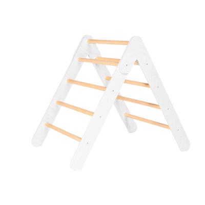 Zusammenklappbares Pikler-Dreieck-Lernspiel aus weißem Holz