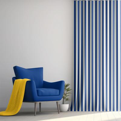 Vorhang aus bedruckter Baumwolle mit blauen Streifen 250x140
