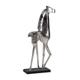 Pferde-Figur aus Aluminium, silber, L 115 cm