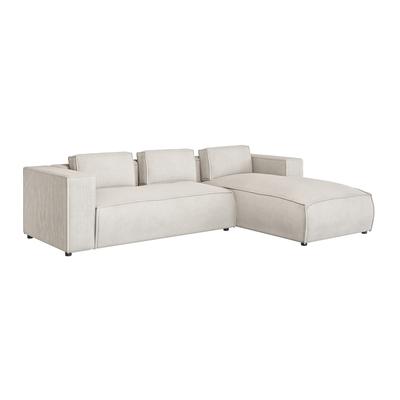 Modernes Ecksofa aus Cord-Bezug, Beige