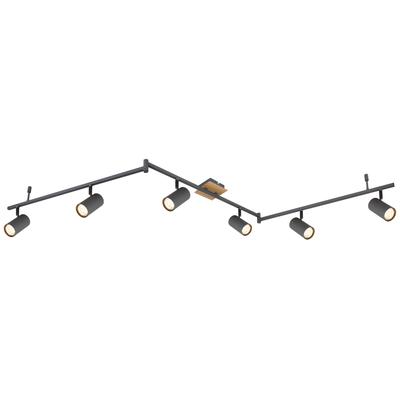 Strahler aus Metall, in Holzoptik und Graphit 6x GU10