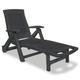 vidaXL Sunlounger with Footrest Plastic Anthracite Outdoor Recliner Chair