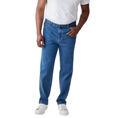 Men's Big & Tall Relaxed-Fit Stretch 5-Pocket Jeans by Liberty Blues in Stonewash (Size 56 40)