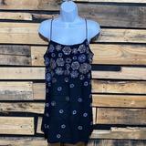 Free People Dresses | Fp Boho Sequin Floral Embellished Black Mini Slip Dress Size Small | Color: Black | Size: S