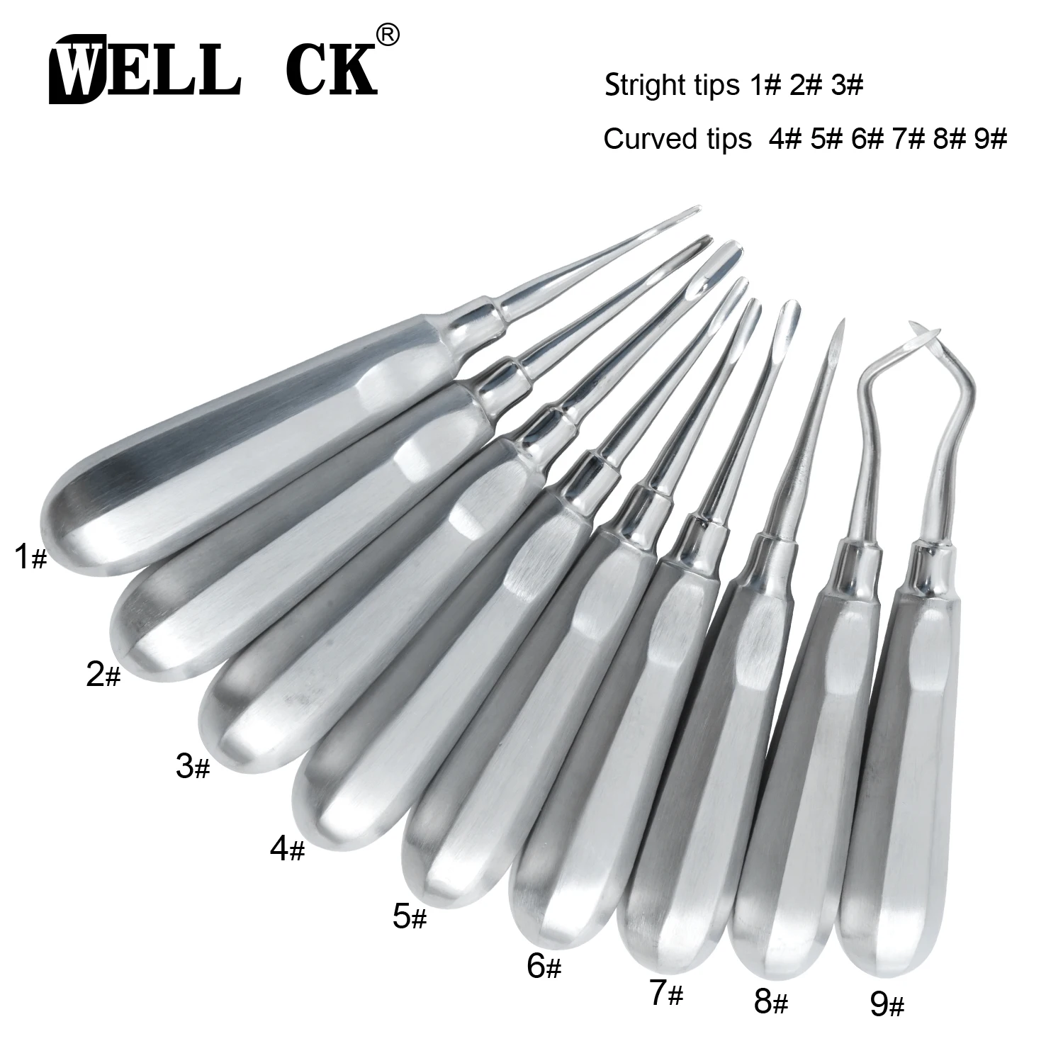 1PC Dental Extraktion Aufzug Edelstahl Zahn Zahnarzt Werkzeug Stright Gebogene Wurzel Aufzug Minimal Invasive Zahnmedizin Werkzeug Image