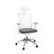 Bürostuhl / Drehstuhl ASPEN WHITE PRO Netzstoff transparent / Sitz Stoff grau hjh OFFICE