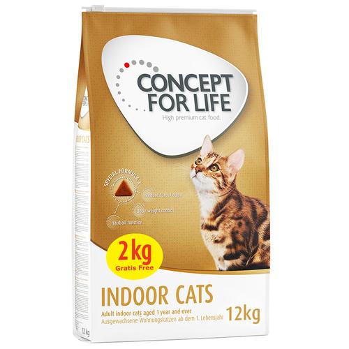 10 + 2 kg Indoor Cats Concept for Life Katzenfutter trocken