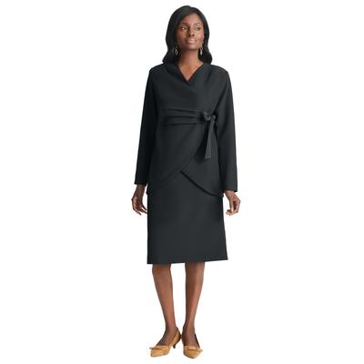 Plus Size Women's 2-Piece Wrap Jacket Skirt Suit by Jessica London in Black (Size 12)