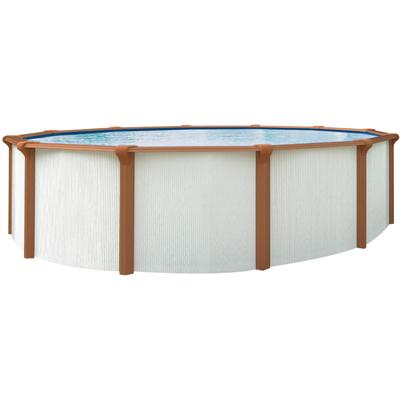 Rundpool KWAD "Green line Evolution", weiß (weiß, innenfarbe: blau), H:1,32cm Ø:5,5cm, Schwimmbecken, 5,5x1,32 white- wood, Folie in blau, sand oder grau erhältlich