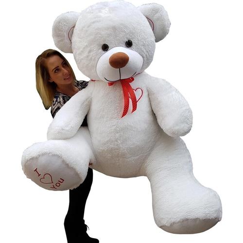 Viking Choice - Großer weißer Teddybär mit aufgesticktem i Love You-Text, 160 cm