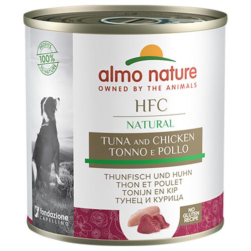 Sparpaket: 12x290g Almo Nature HFC Thunfisch und Huhn Hundefutter nass