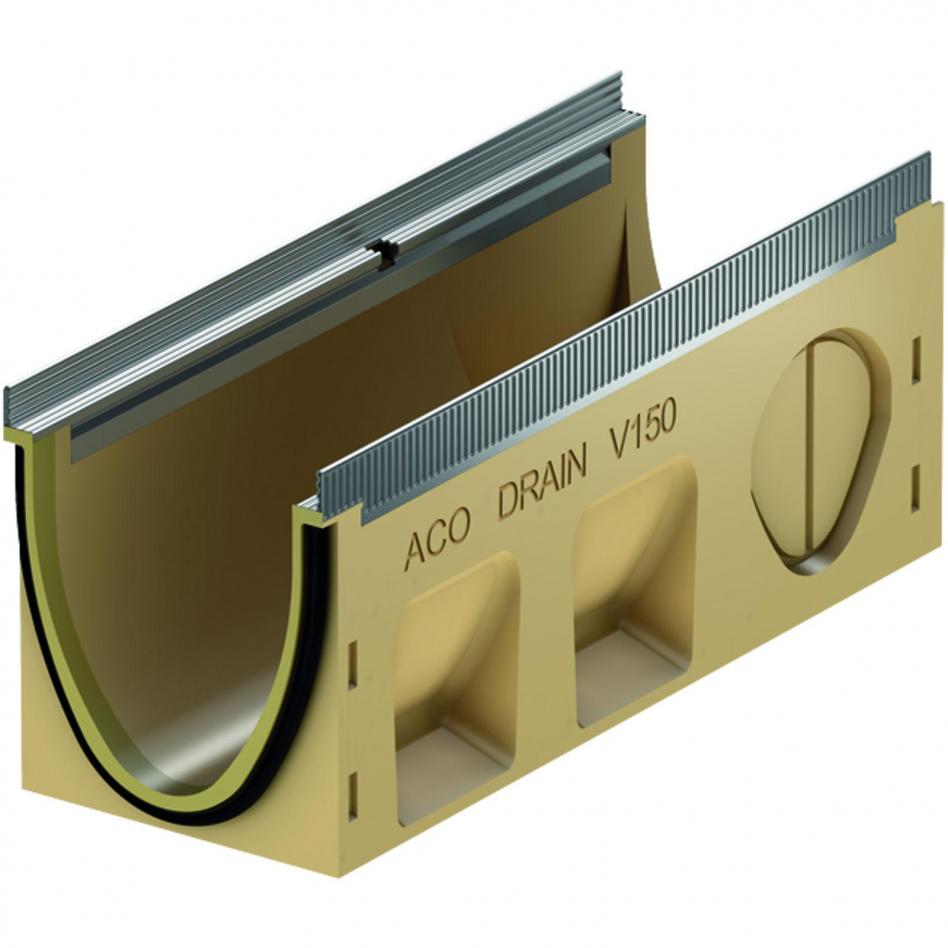 ACO Drain Multiline Seal in V150 Entwässerungsrinne ohne Sohlengefälle, Stahl verzinkt, 20.1,500 mm Image