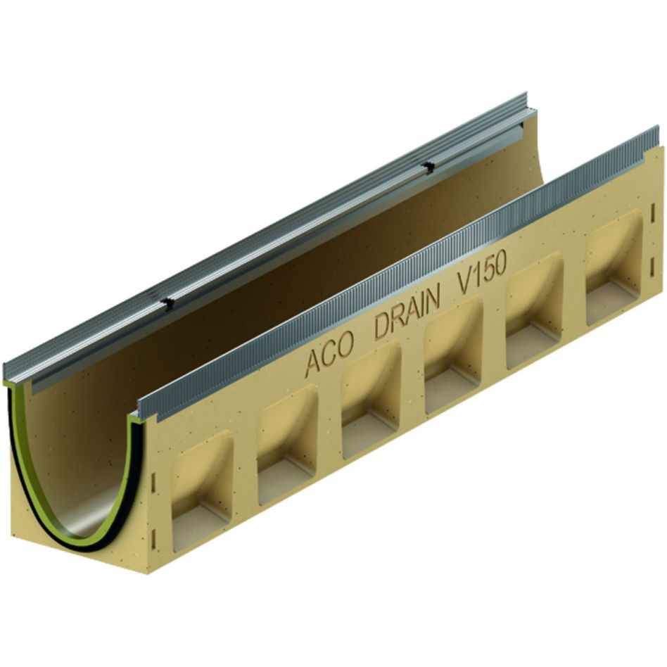 ACO Drain Multiline Seal in V150 Entwässerungsrinne mit Sohlengefälle, Edelstahl, 4 Image
