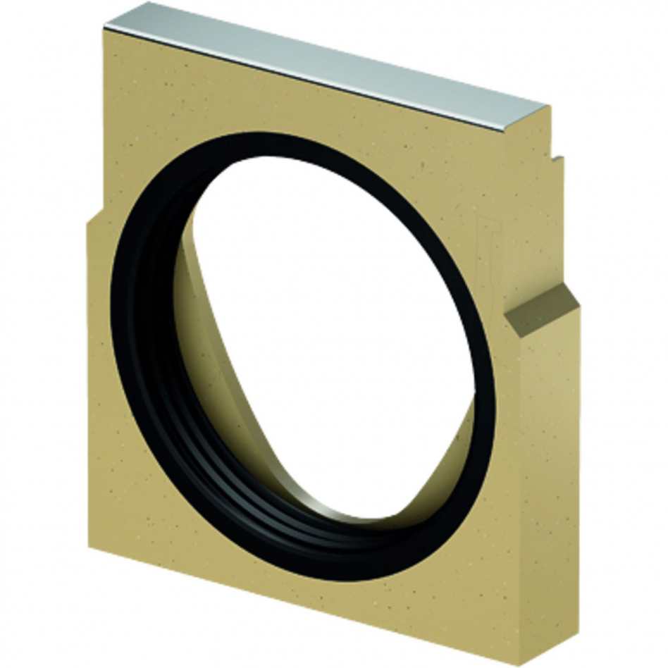 ACO Drain Multiline Seal in Stirnwand für Rinnenende mit horizontalem Rohranschluss, Stahl verzinkt, 0,DN/OD 200,V200 Image