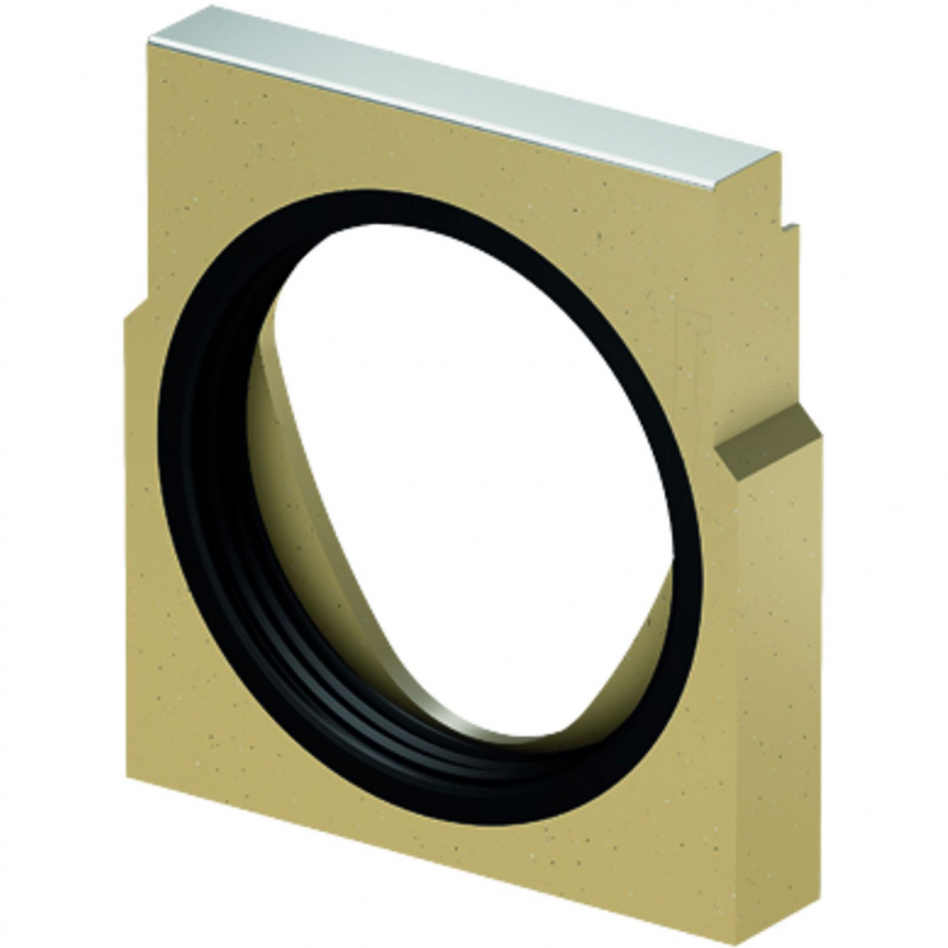 ACO Drain Multiline Seal in Stirnwand für Rinnenende mit horizontalem Rohranschluss, Edelstahl, 0,DN/OD 200,V200 Image