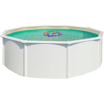 Rundpool KWAD "Green line Evolution", weiß (weiß, innenfarbe: sand), H:1,32cm Ø:5,5cm, Schwimmbecken, 5,5x1,32 weiß Folie in blau, sand oder grau erhältlich