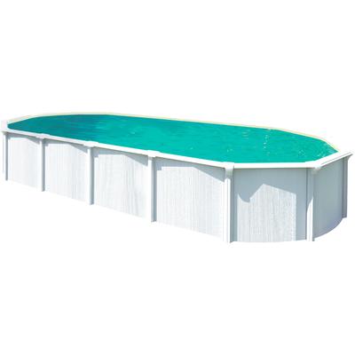 Ovalpool KWAD "Green line Evolution", weiß (weiß, innenfarbe: sand), B:3,7cm H:1,32cm L:6,1cm, Schwimmbecken, 6,1x3,7x1,32 weiß Folie in blau, sand oder grau erhältlich Image