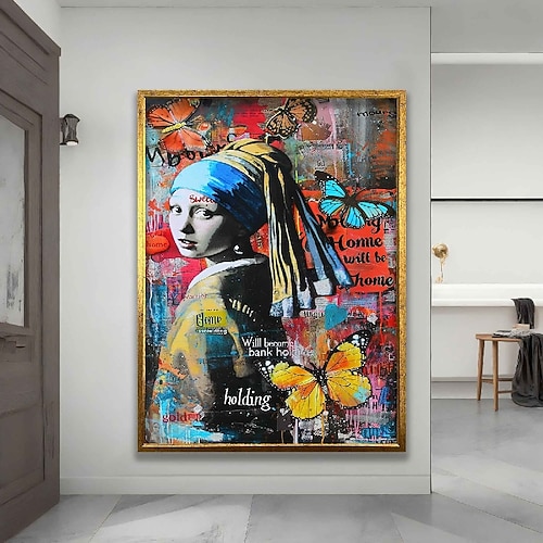 Mädchen mit Perlenohrring, Johannes Vermeer-Gemälde, handgefertigte Frau, Wandkunst, berühmtes Vermeer-Ölgemälde auf Leinwand, handgemalte Wandkunst, Frau, Kunstwerk, Ölgemälde für Schlafzimmer, Image