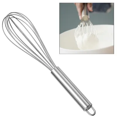 10-inchManual Egg Beater Stainless Whisk Kitchen Wire Balloon Whisk Milk Egg Beater Egg Mixing Mixer