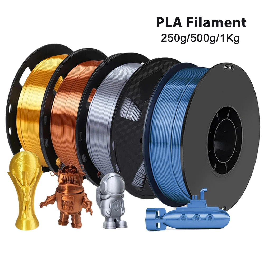 Seide Pla 3D Filament draht 1,75mm 250g,500g Spulen draht 3D Drucker material 3D-Druck Nachfüllungen, Filament draht Vakuum verpackung Image