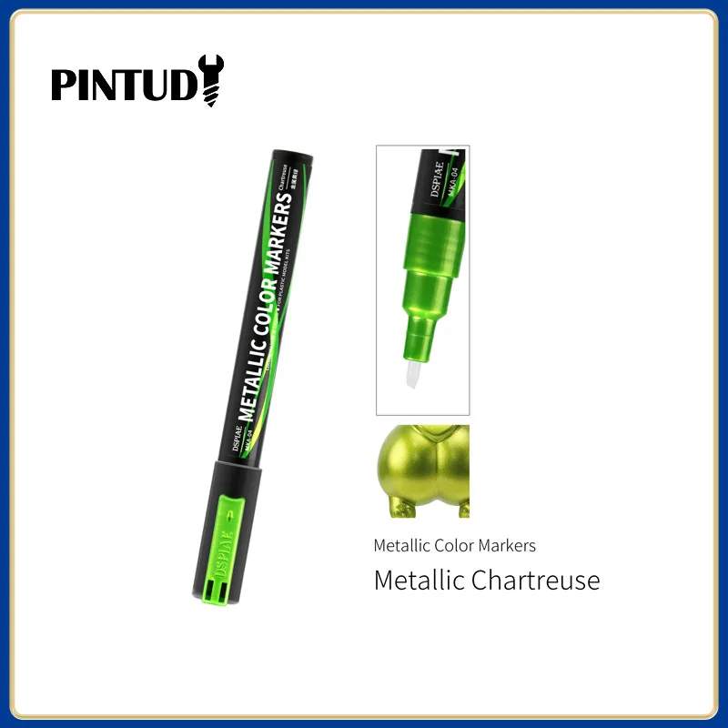 DSPIAE MKA Super Metallic Marker Brush Pen Umweltfreundlicher weicher Kopf auf Wasserbasis Rosa Orange Rot Blau Grün Silber Gold Image